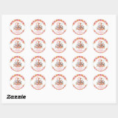 Sticker Rond Safari Jungle pour Filles (Feuille)