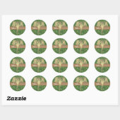 Sticker Rond Safari tropical Elephant Faux Gold Green (Feuille)