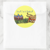 Sticker Rond Safari Ultra mignonne Leopard Invitations d'annive (Sac)