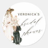 Sticker Rond Safari Wild Leopard Boho Lady Fête des mariées (Devant)