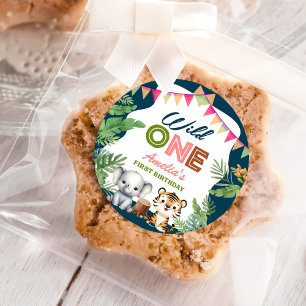 Sticker Rond Safari Wild One 1er anniversaire