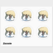 Sticker Rond Saga Floamanna - Thorfinn et l'ours (Feuille)
