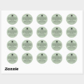 Sticker Rond Sage CUSTOM Green Allergy Alert Boulangerie Stick (Feuille)