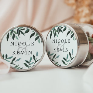 Sticker Rond Sage de récolte Mariage de feuillage aquarelle