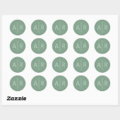 Sticker Rond Sage Enveloppe Verdure Sceau, Mariage Faveur (Feuille)