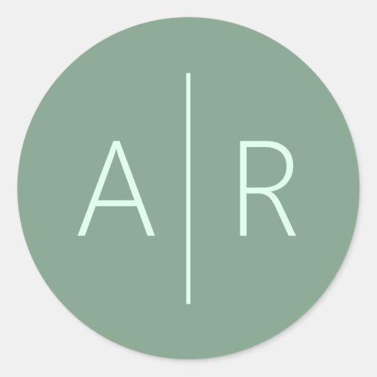 Sticker Rond Sage Enveloppe Verdure Sceau, Mariage Faveur (Devant)