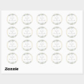 Sticker Rond Sage et Lilac Mariage Foral Faveur (Feuille)
