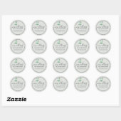 Sticker Rond Sage Eucalyptus New Address Round Label (Feuille)