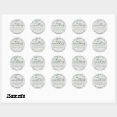 Sticker Rond Sage Eucalyptus New Address Round Label (Feuille)