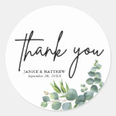 Sticker Rond Sage Eucalyptus Woodland Mariage (Devant)