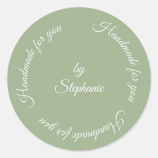 Sticker Rond Sage fait à la main pour vous  (Devant)