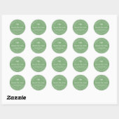 Sticker Rond Sage fait maison avec Amour Aliments Allergen Aver (Feuille)