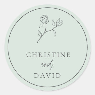 Sticker Rond Sage floral Mariage simple de Bohême