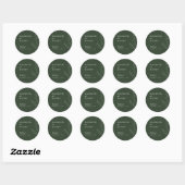 Sticker Rond Sage Floral Script Mariage Élégant Minimal Simple (Feuille)
