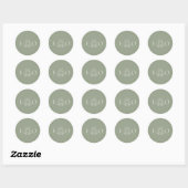 Sticker Rond sage green (Feuille)