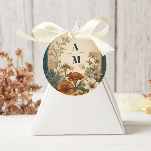 Sticker Rond Sage Green Art Nouveau Alphonse Mucha Mariage