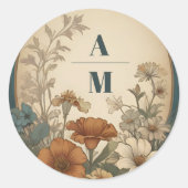 Sticker Rond Sage Green Art Nouveau Alphonse Mucha Mariage (Devant)