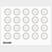 Sticker Rond Sage Green Boho Cactus Désert Oh Baby shower (Feuille)
