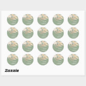 Sticker Rond Sage Green Boho Pampas Grandes (Feuille)