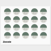 Sticker Rond Sage Green Cheers Élégant Mariage personnalisé (Feuille)