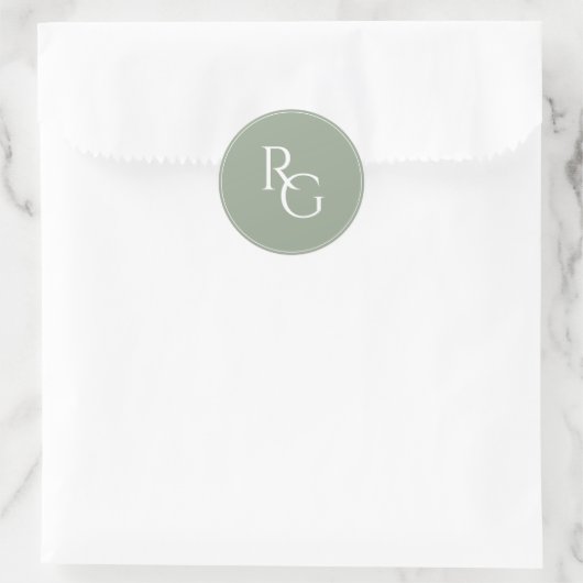 Sticker Rond Sage Green | Chic Simple Initials  (Sac)