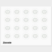 Sticker Rond Sage green crest monogram wedding (Feuille)