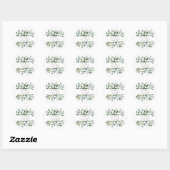 Sticker Rond Sage Green Eucalyptus Verdure Mariage Faveur Cadea (Feuille)