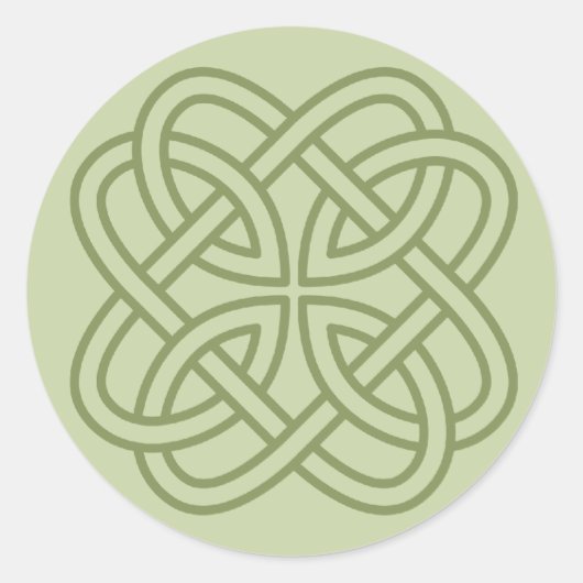 Sticker Rond Sage Green Irish Celtic Love Knot Enveloppe Phoque (Devant)