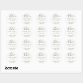 Sticker Rond Sage Green Mariage (Feuille)