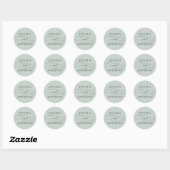 Sticker Rond Sage Green Mariage élégant avec les noms des coupl (Feuille)