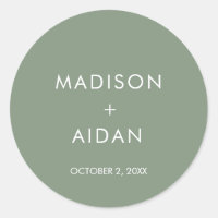 Sage Green Minimaliste Mariage Faveurs