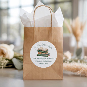 Sticker Rond Sage Green & Peach Livre Thème Baby Shower Mariage