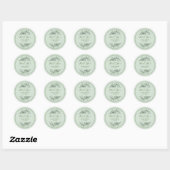 Sticker Rond Sage Green Simple Boho Merci Mariage Faveur (Feuille)