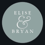 Sticker Rond Sage Green Simple Moderne Élégant Mariage<br><div class="desc">Sage Green Simple Modern Elegant Wedding Classic Round Sticker Collection correspondante à Niche et Nest store.</div>