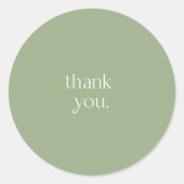 Sticker Rond Sage green Thank You, seal,  (Devant)
