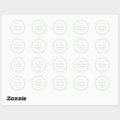 Sticker Rond Sage Green Toile Bridal Shower (Feuille)