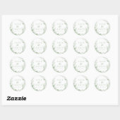 Sticker Rond Sage Green Toile Mariage victorien Enregistrer La  (Feuille)