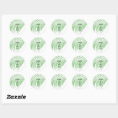 Sticker Rond Sage Green Tropical Palm Tree feuille mignonne Mar (Feuille)