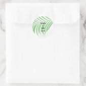 Sticker Rond Sage Green Tropical Palm Tree feuille mignonne Mar (Sac)