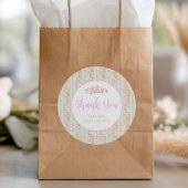 Sticker Rond Sage Green Vintage Rose Thank You