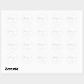 Sticker Rond Sage moderne script de remerciement mariage minima (Feuille)