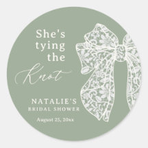Sage Script Bow She's Tying the Knot Fête des mari