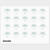 Sticker Rond Sage Vert & Bleu Vert Étaler Amour Pas Germes (Feuille)