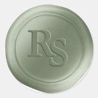 Sage Vert Double Monogramme Mariage Cire Seaux