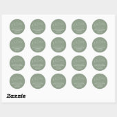 Sticker Rond Sage Vert Écriture Minimale Oh Bébé (Feuille)
