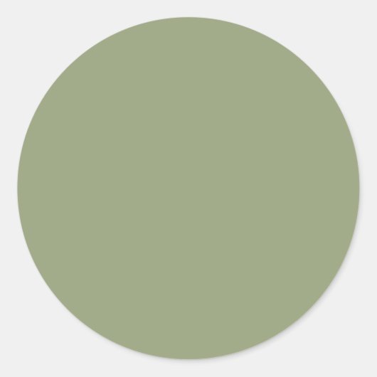 Sticker Rond Sage Vert Élégant Neutre Solide Une Couleur (Devant)