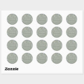 Sticker Rond Sage Vert Floral Mariage Favoriser Merci (Feuille)
