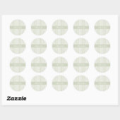 Sticker Rond Sage Vert Rayé Merci (Feuille)