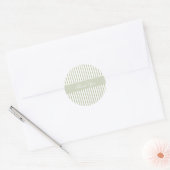 Sticker Rond Sage Vert Rayé Merci (Enveloppe)