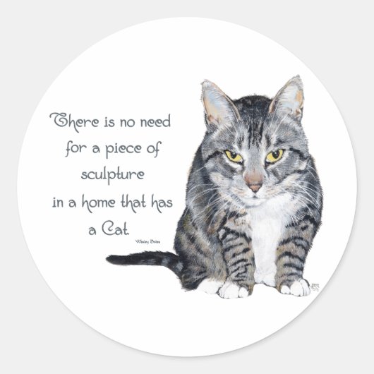 Sticker Rond Sagesse chatte - pas besoin de Sculpture dans une  (Devant)